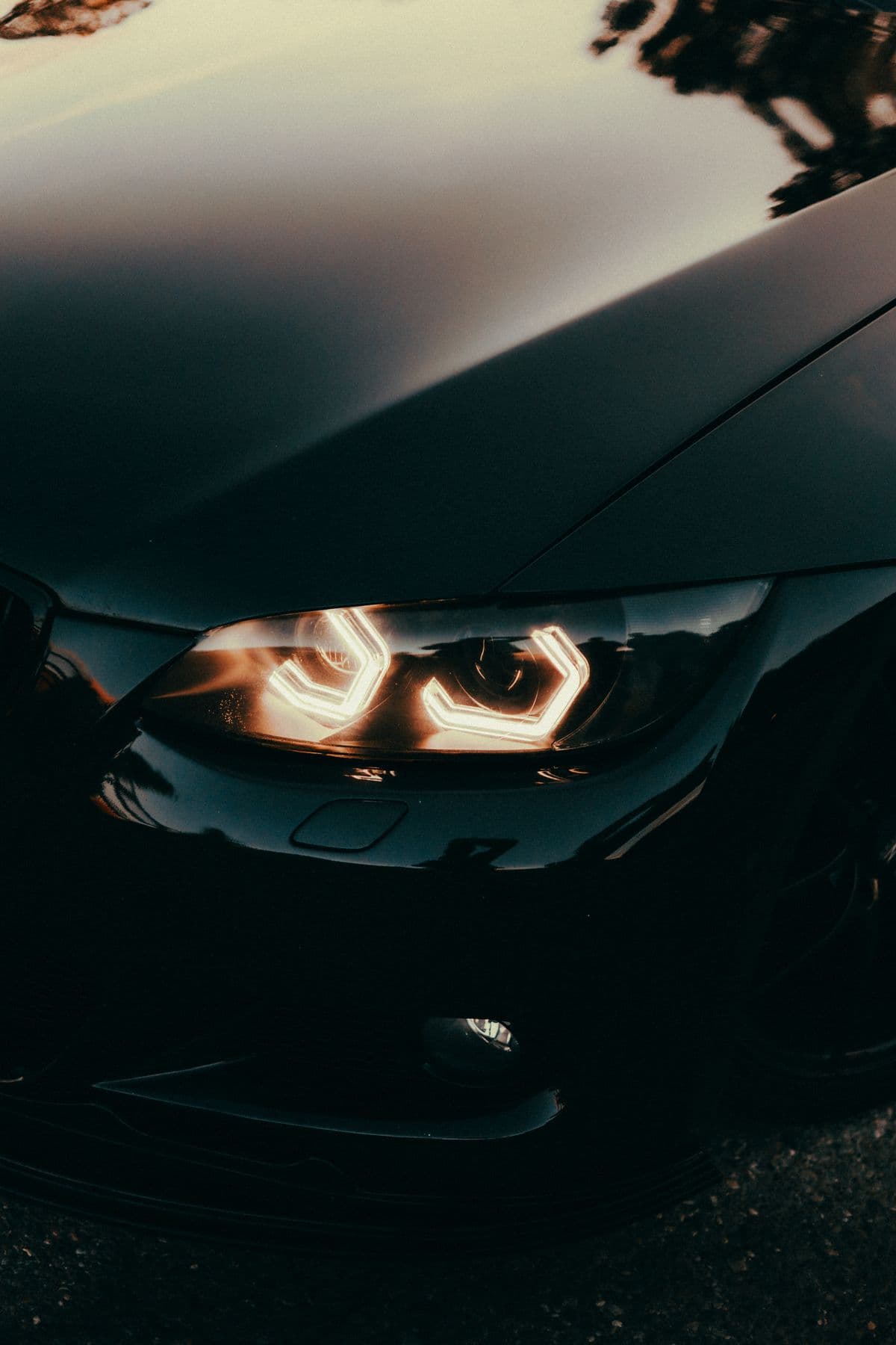 Close-up of a vehicle headlight